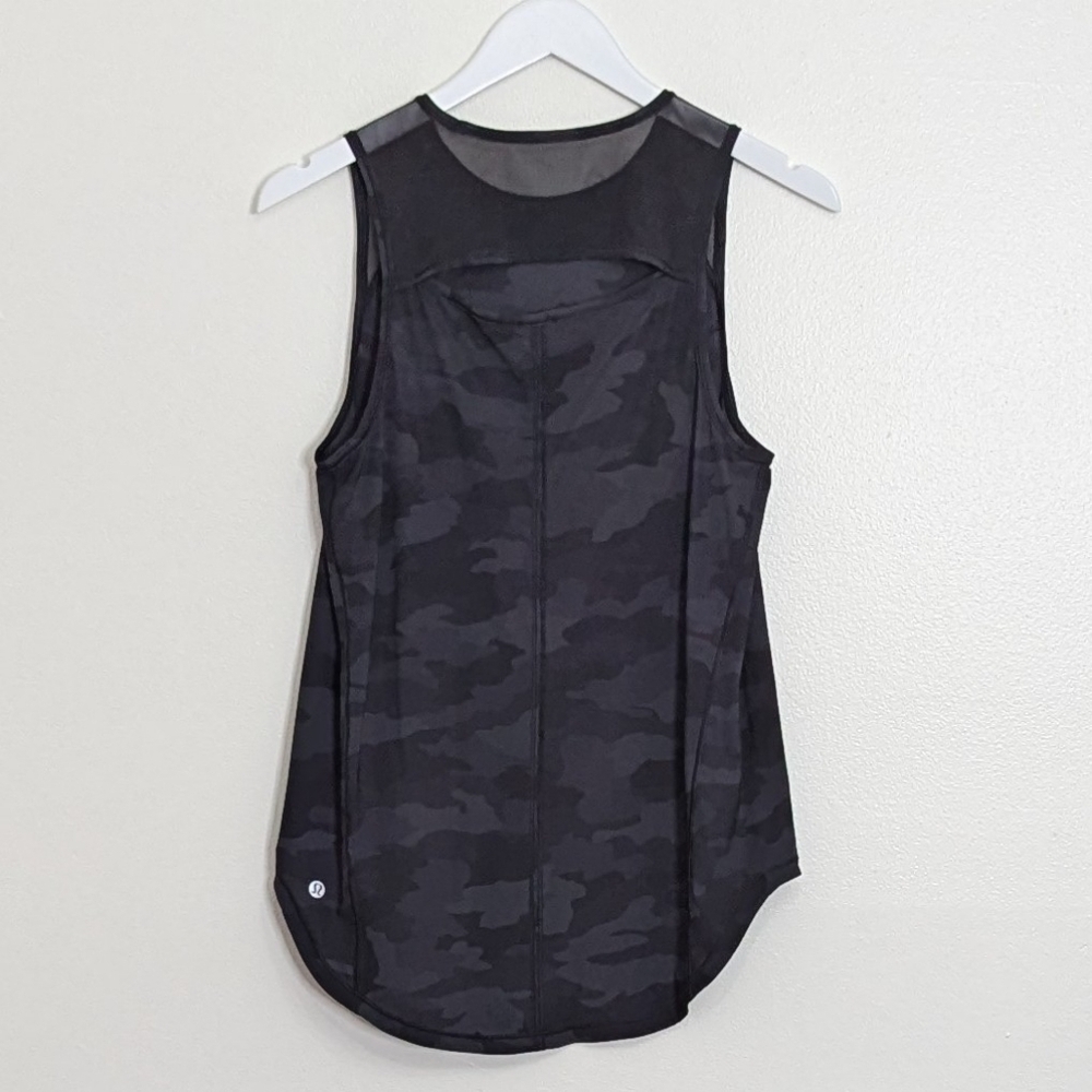 Lululemon Tank Women Small Black Sculpt Camouflage Mesh